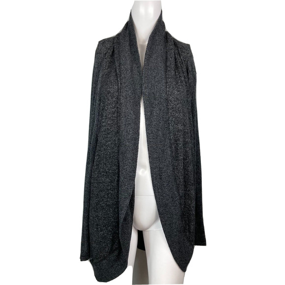 Saturday Sunday Anthro Cardigan Womens Sz XL Charcoal Gray Open Stretch Sweater - Picture 1 of 8